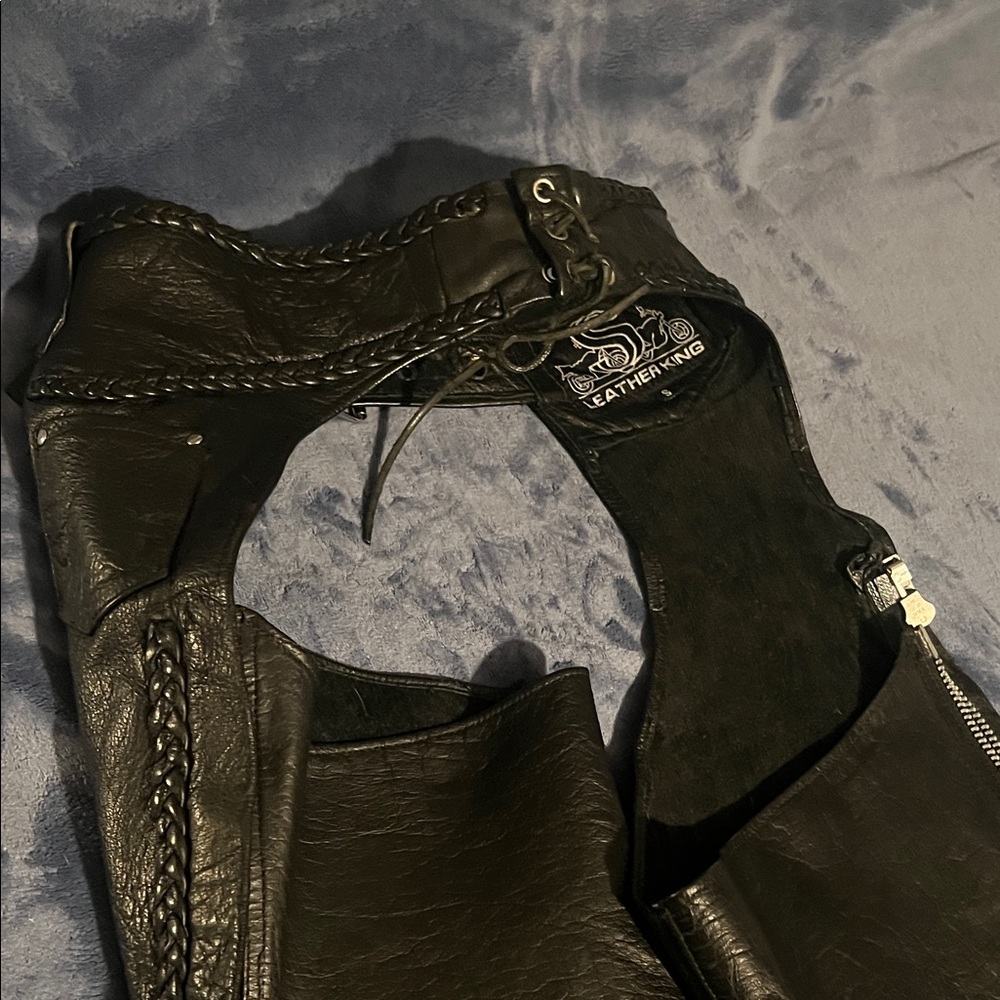 Black Leather Chaps. Leather King. - Picture 5 of 8